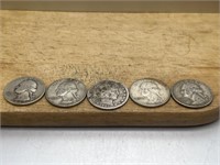 1907 Barber Half Dollar and FOUR More Quarters
