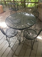 Wrought iron patio furniture soda parlor style