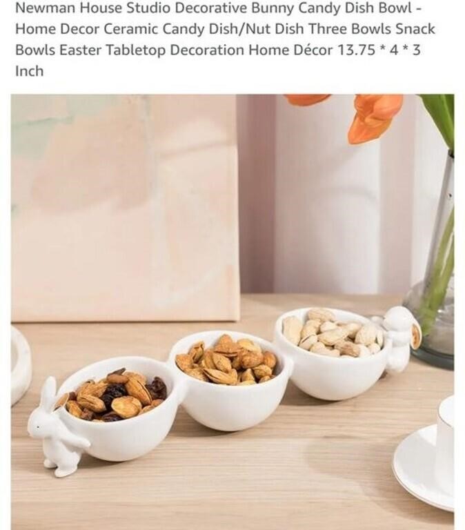 MSRP $26 Bunny Candy Dish Bowl