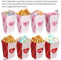MSRP $10 48 Pcs Valentine Popcorn Boxes