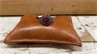 .925 Sterling Silver And Magenta Gemstone Ring,