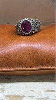 Size 8.5 Sterling Silver 5.23 CT Indian Ruby