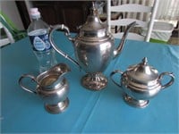 Sterling Silver Teapot & Cream & Sugar
