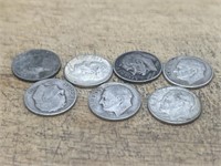 SEVEN Dimes from the 1950’s and 1960’s Various