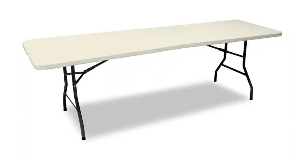 HDX 96 in. Earth Tan Plastic Folding Table