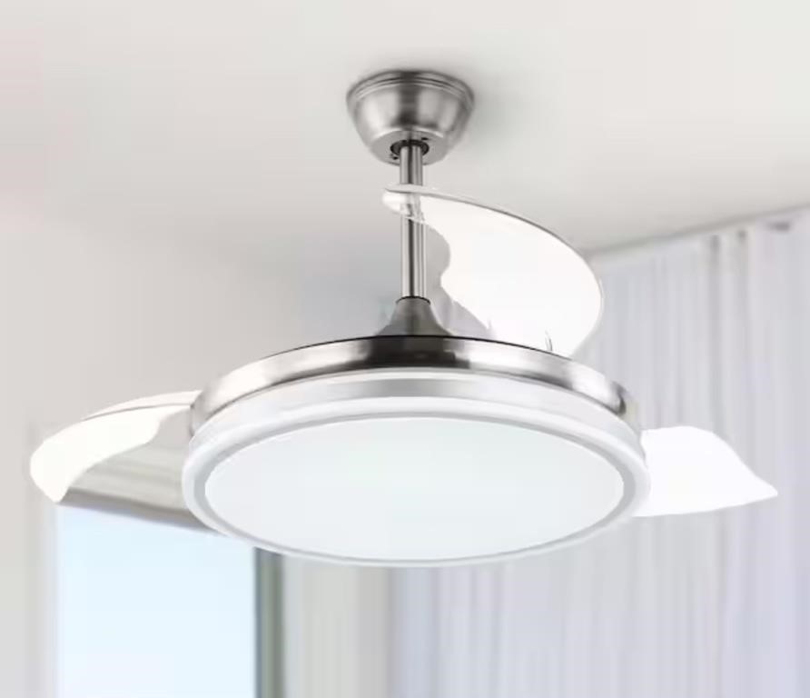 Bella Depot by 42 in. LED Chrome Retractable