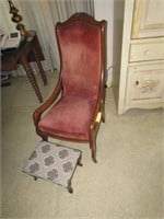 antique chair w/stool