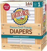 Earths Best diapers 144 count size 1