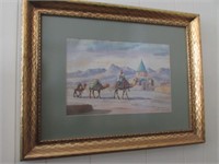 camels signed art picture