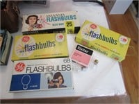 flashbulbs,speakers,oil lamp & items