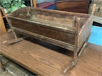 Antique Baby Cradle, 21in Tall, 19in X 36in
