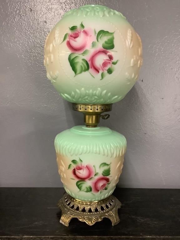 Vintage Fenton Gone With The Wind Style Lamp