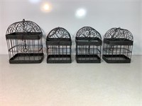 4 Decorative Hanging Bird Cages, 12in & 10in Tall