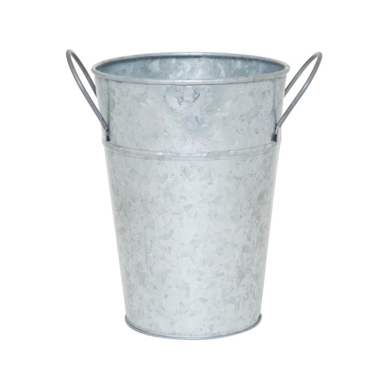 R1033  Mainstays Metal Bucket Planter 7 H Gray