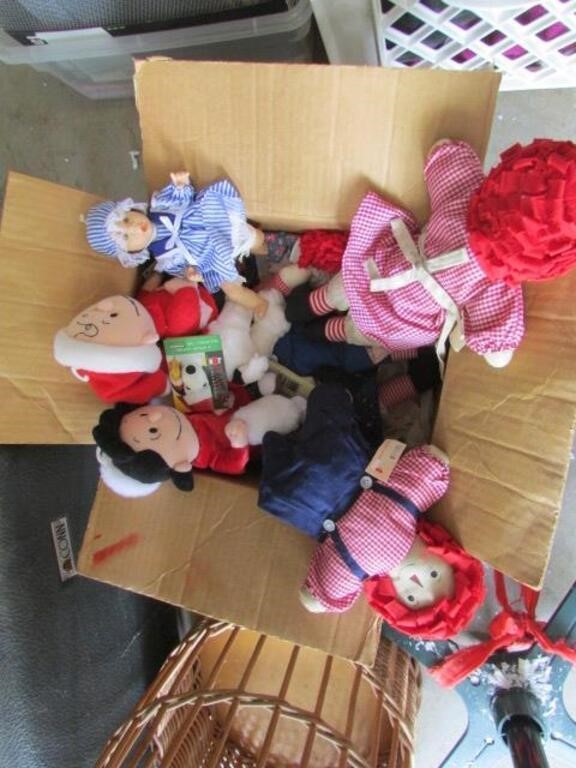box of dolls,art box,navy glasses & items