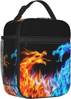 Gold Fire and Blue Ice Dragon Lunch Box