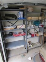 2 metal shelves & all items on it incl:dishes