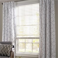 A3261  Cordless White Faux Wood Window Blinds