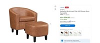 B9266 Accent Chair with Ottoman Brown