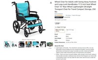 N5189 Adults Wheel Chair w/ Swing-Away Footrest