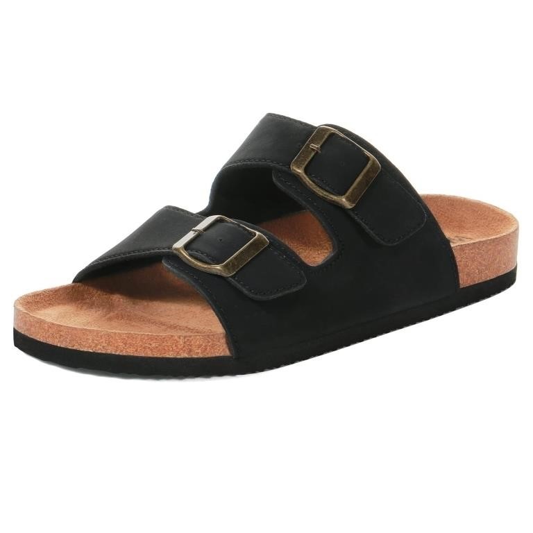 R599  NeedBo Cork Footbed Sandals Black Size 7