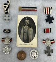 Imperial German Lot Of Medals, Badges & A Print