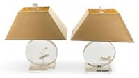 Pair of Springer Style Lucite Lamps by Marlee.