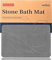 B2606  WICOLO Stone Bath Mat 23.5*15 Dark Grey