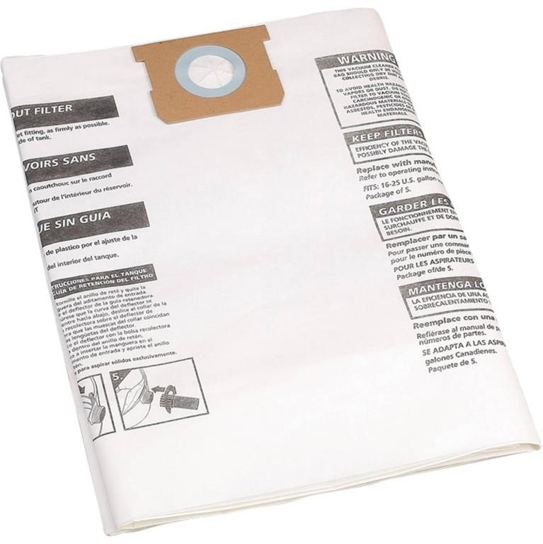 E3637  Shop-Vac 15-22 Gal Disposable Filter Bags 3