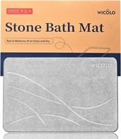 B2609  WICOLO Stone Bath Mat 23.5x15 Grey