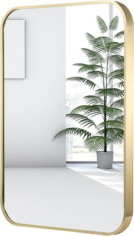 G830  Gold Metal Bathroom Mirror 22x30 Inch