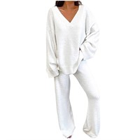 R583  MeetoTime Women Pajama Set V-Neck Top