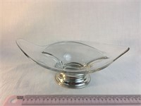 Deco Crystal And Sterling Footed Lemon Dish
