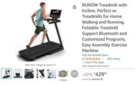 B2250 RUNOW Treadmill with Incline for Home