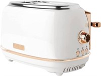 Retro 2-Slice Toaster - Ivory/Copper