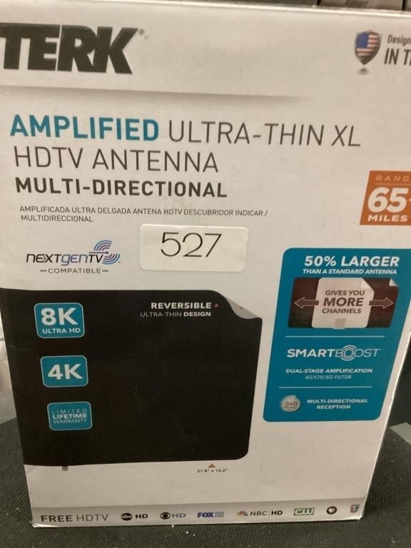 Terik Amplified Ultra-Thin XL HDTV Antenna