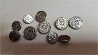 Lion Coat of Arms Military Button Lot of 10