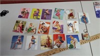 1950's Pinup Girl Blotter Card Lot & Keychain mirr