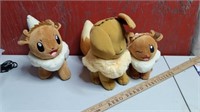 3 Pokemon Eevee Stuffie Figures