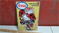 Esso Tiger Gasoline Nostalgic Metal Sign (repro)