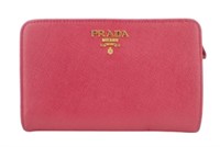 Prada Pink Bi-Fold Zipper Wallet