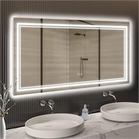 AWANDEE 60x28 LED Bathroom Mirror with Lights,