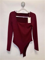 Small square neck long sleeve bodysuit