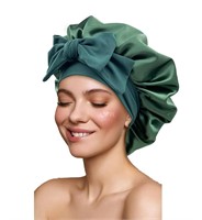 (dark green) Satin Silk Hair Bonnet