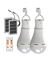 2 Pack Solar Rechargeable Light Bulbs with Remote