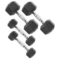 CAP 50 lbs Coated Dumbbell Set | Chrome Handle and
