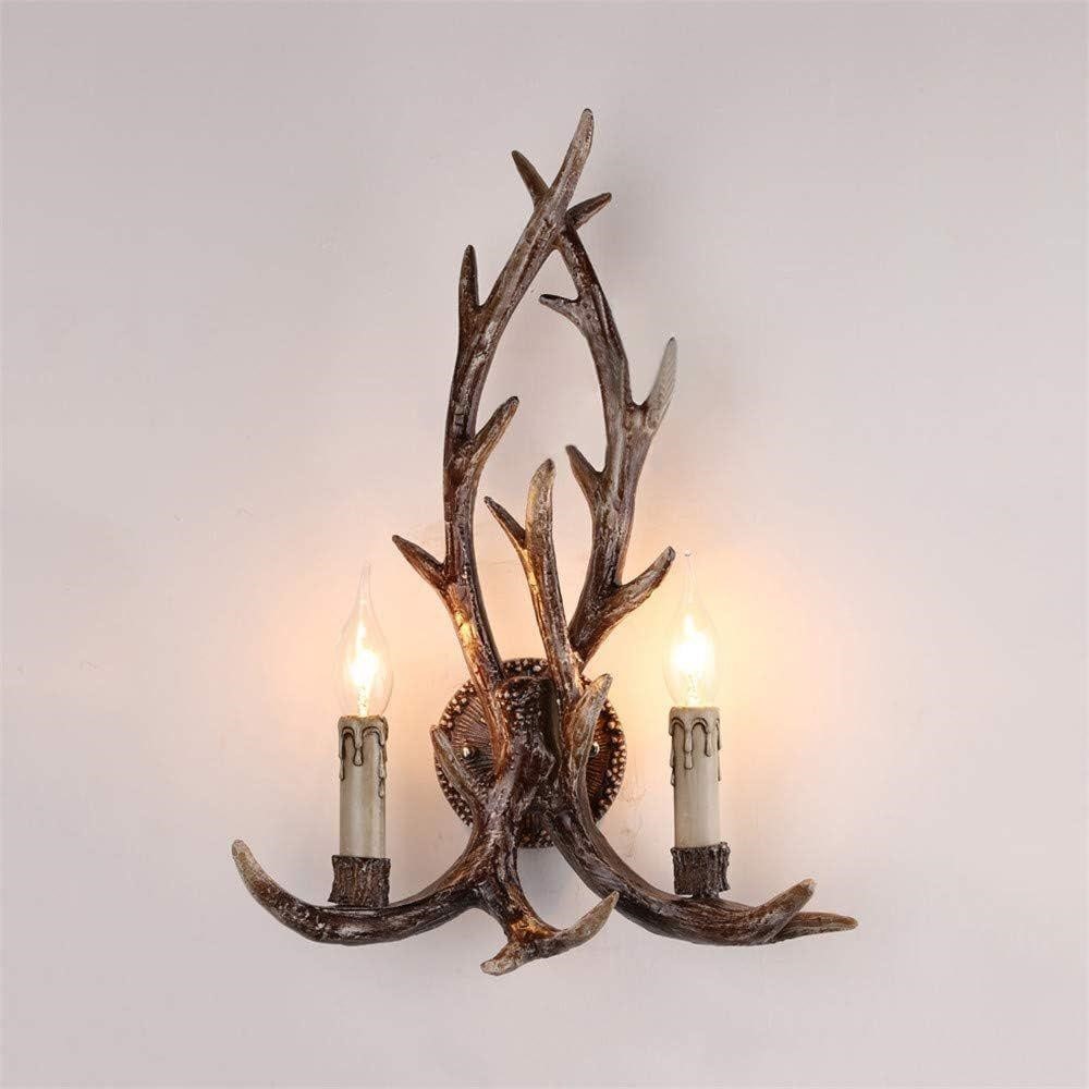 $108 2 Lights Antlers Wall Sconce Rustic