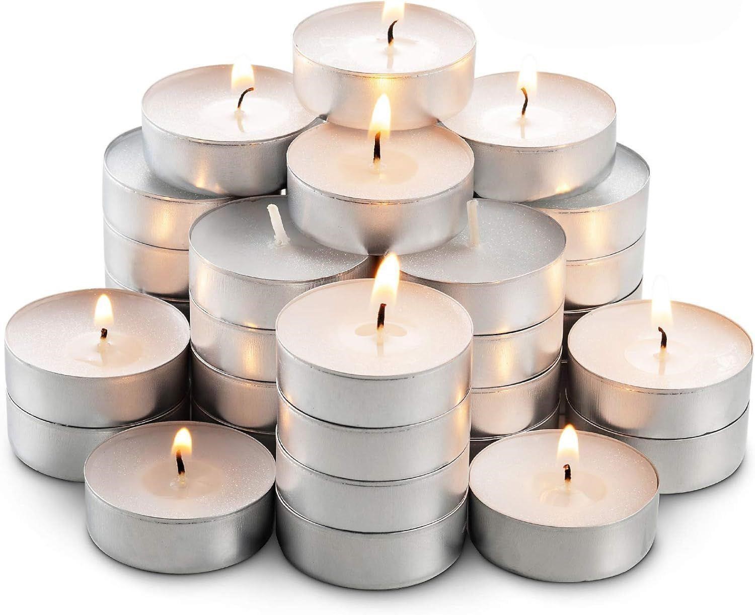 Unscented Tea Lights Candles in Bulk | 45 White
