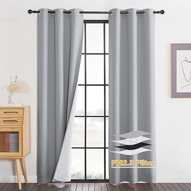 RYB HOME PM 2.5 Filter Curtains for Living Room/Be