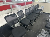 7 Black Fabric Swivel Base Typist Chairs
